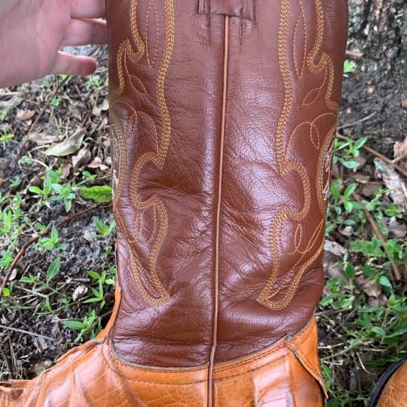 WILD WEST VAQUERO CAIMAN LEATHER BOOTS SZ 9 - Picture 4 of 13